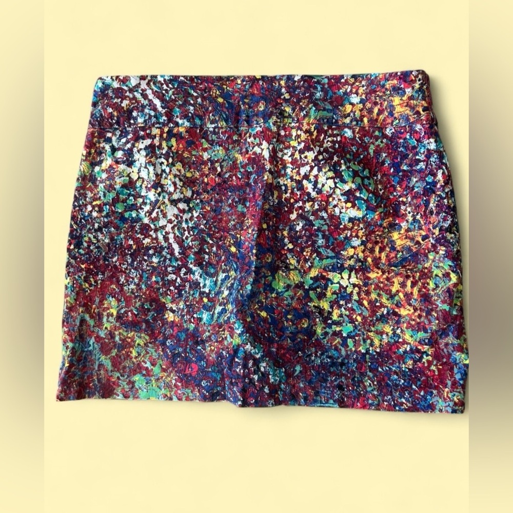 ATTYRE Petite 14P Multicolor Abstract Skort Stretch Pull On